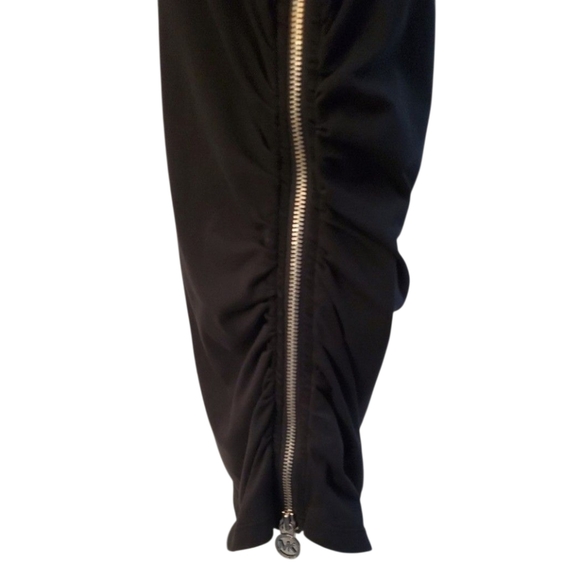 Michael Kors Sleeveless Black Ruched Side Zip Scoop Neck Tank Top Size L - Picture 6 of 8